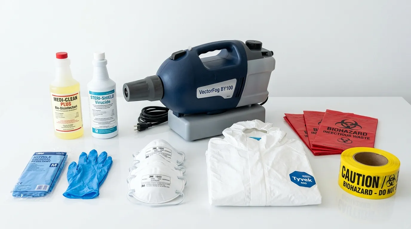 Professional biohazard remediation crew working in Jacinto City